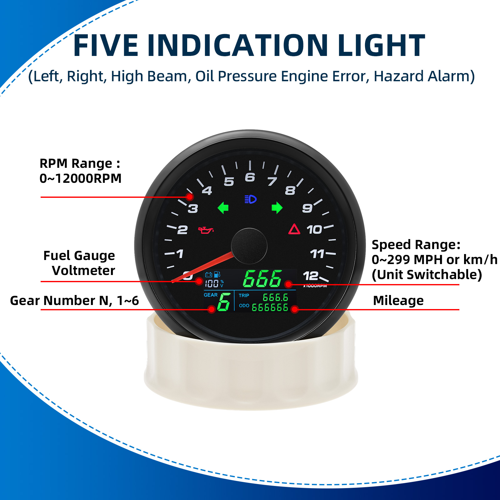 Wielofunkcyjny licznik GPS 85m – Motorcycle Gear Levels recenzja i cena