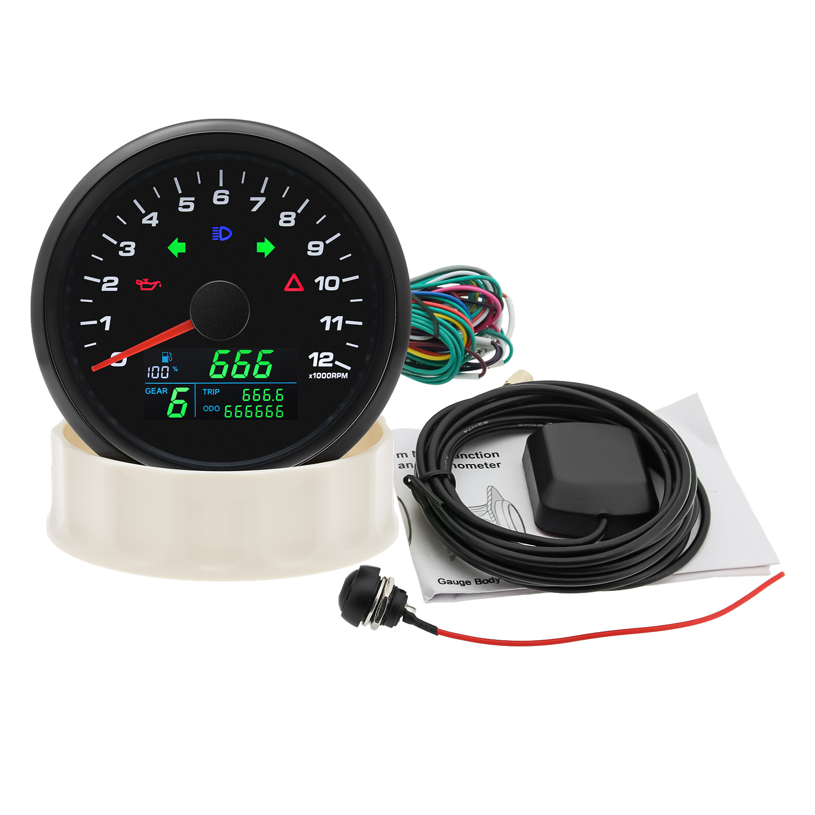 6 w 1 0-12000RPM Tachometr 85m – Motorcycle Gear Levels recenzja i cena